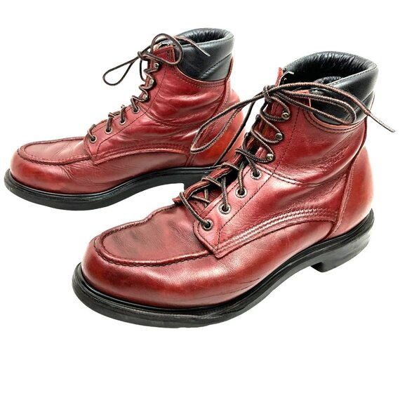 Red Wing Shoes Heritage 202 Leather Moc Toe Lace Work Boots Mens 10 E Oxblood Re main image 6